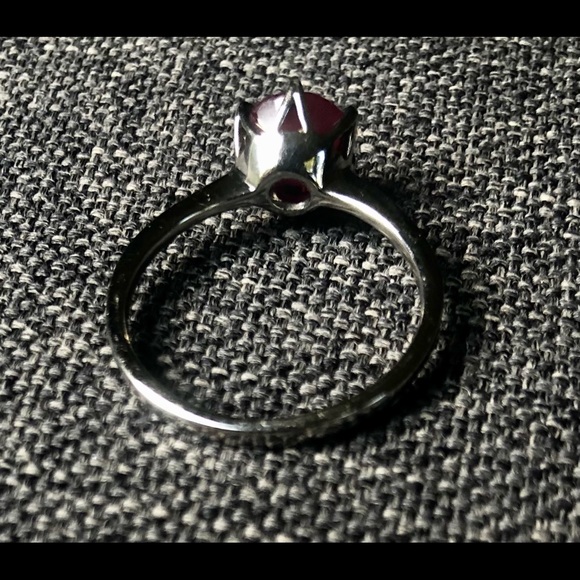 7mm Round Ruby Solitaire Ring - Picture 4 of 4